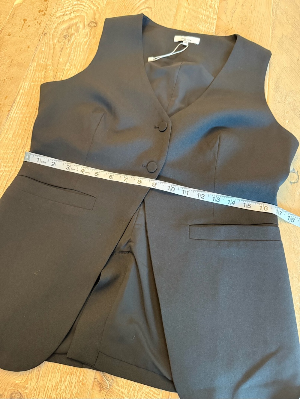 Edit by Nine Classic Black Tailored Long 2 Button Vest M - Picture 4 of 8